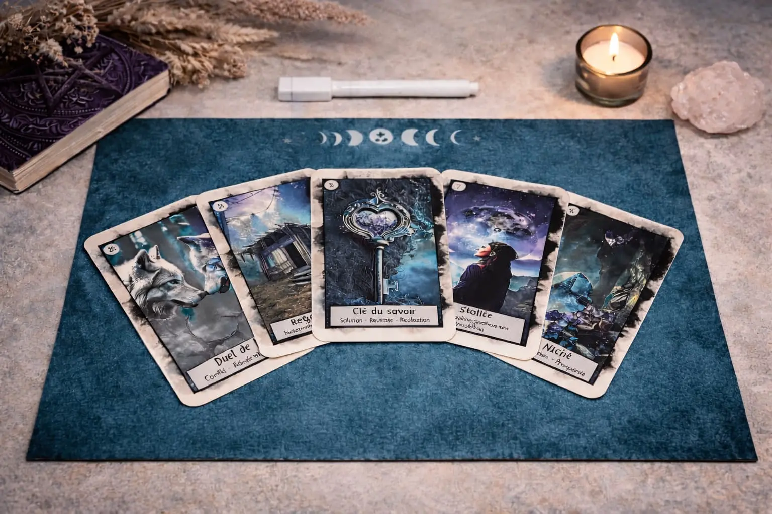 Tirage Oracle 5 cartes en éventail – Mystic Garden By K