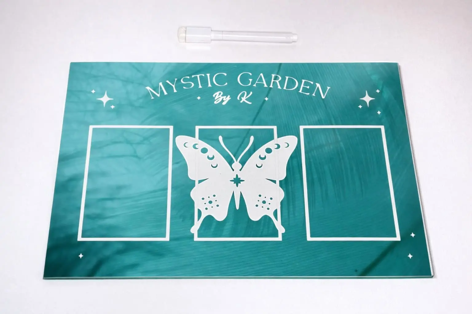 Planche de tirage turquoise 3 cartes motif papillon – Mystic Garden By K