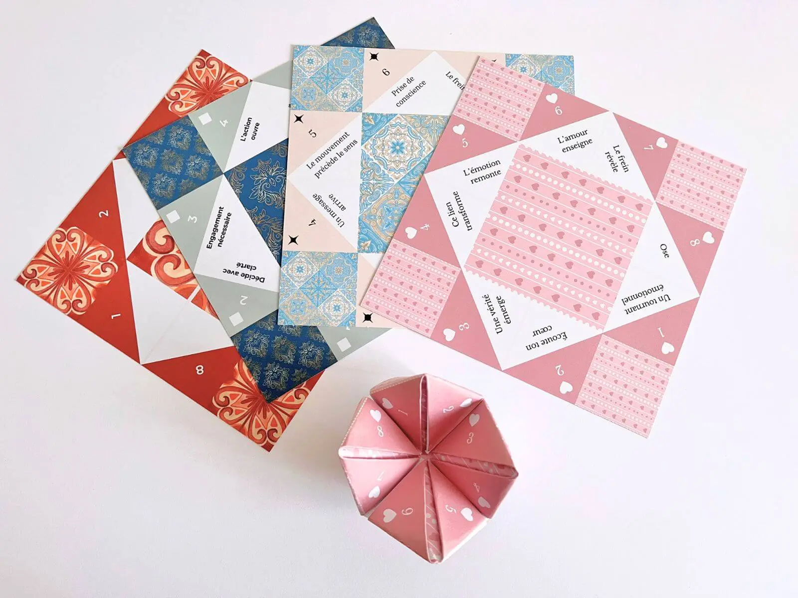 Cocottes mystiques divinatoires en papier lot de 4 – Mystic Garden By K