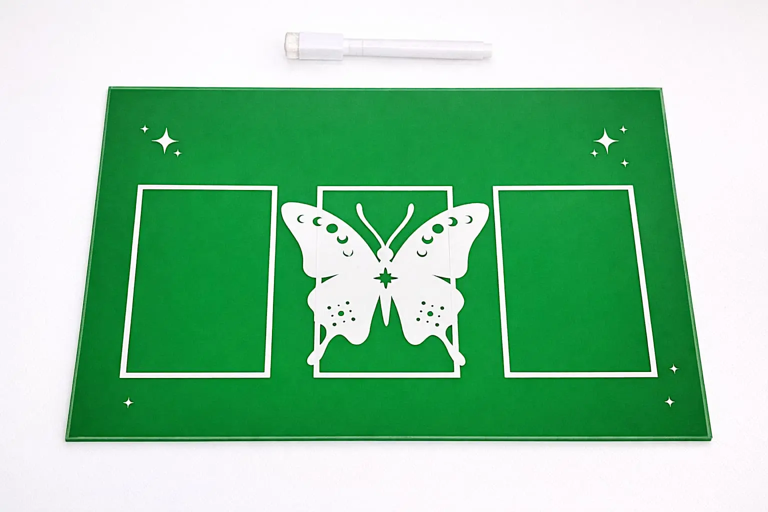 Planche de tirage verte 3 cartes motif papillon – Mystic Garden By K
